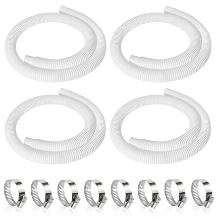 4 Pcs 1.25" Pool Hose, 59" Long Accessory Pool Pump Replacement Hoses, Compatible with All Above Ground Pool Filter Pumps that Use 1 1/4 Diameter Hoses