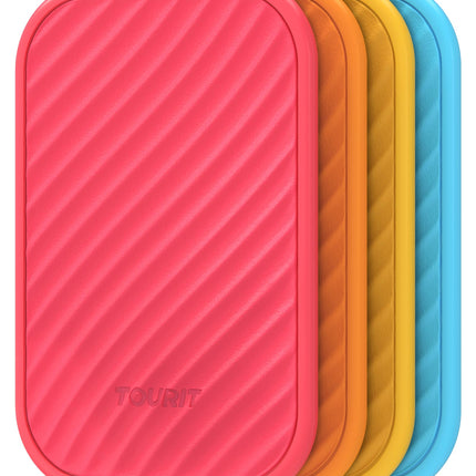 TOURIT Slim Ice Packs for Lunch Boxes and Coolers, 4 Pack Reusable Long Lasting BPA-Free Non-Toxic Freezer Packs for Lunch Bags, Travel, Picnic or Camping, Rainbow