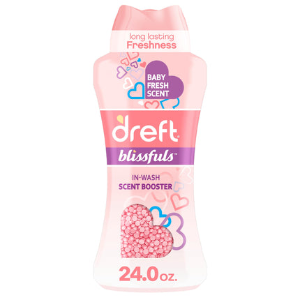 Dreft Blissfuls In-Wash Laundry Scent Booster Beads, Baby Fresh Scent, 24 oz