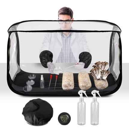 Salcod Large Still Air Box Mushroom Grow Tent - 38x20x25 Inch Clean Air Workstation, Sturdy Flow Hood for Grow Bags, Growers, and Home Scientists