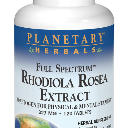 Planetary Herbals Rhodiola Rosea Extract Full Spectrum 327mg, Adaptogen for Physical & Mental Stamina,120 Tablets
