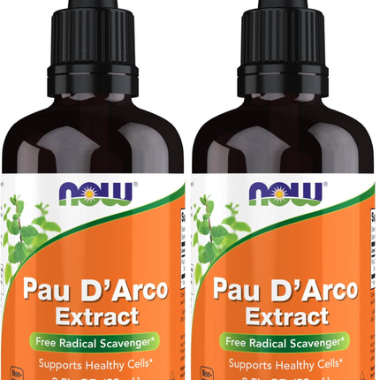 NOW Supplements, PAU D'Arco Extract Liquid with Dropper, Free Radical Scavenger*, 2-Ounce (Pack of 2)