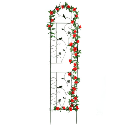 86.5" x 19.7" Metal Garden Trellis Outdoor for Climbing Plants, Black