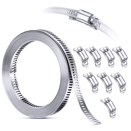 Steelsoft Stainless Steel Worm Gear Hose Clamp Assortment Kit, Cut-To-Fit