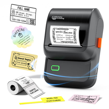 Ponek Label Maker Machine with Tape, 2 Inch Bluetooth Label Printer, Black