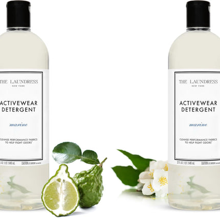 The Laundress Activewear Laundry Detergent, 32 Oz, Marine Fragrance, 4-in-1 Enzyme Blend for Workout Performance Fabrics, Fights Sweat Odors & Stains, USDA Certified Biobased Product (90%) (Pack of 2)