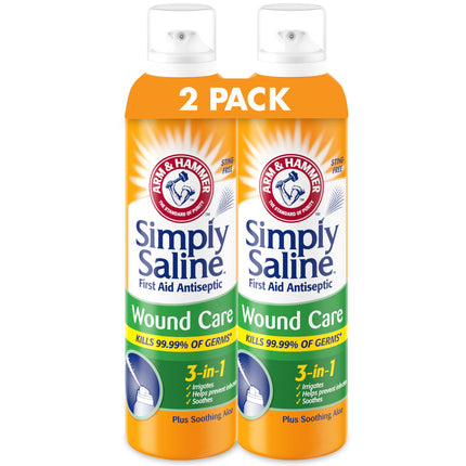 Arm & Hammer Simply Saline Wound Care Spray 3-in-1, 7.4 oz, 2-Pack