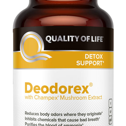 Quality of Life - Detoxification Support - Fight Bad Breath and Body Odor - Deodorex - 60 Vegicaps