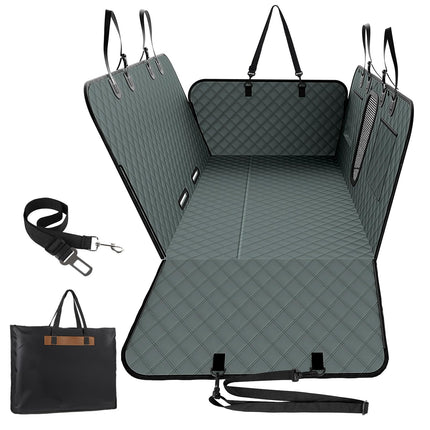 A-Pce 600D Heavy Duty Dog Car Seat Cover for Back Seat,2025 Upgraded Hard Honeycomb Bottom Back Seat Extender for Dogs- Holds 600lbs,Waterproof Scratch Proof Nonslip Dog Hammock for SUV,Grey