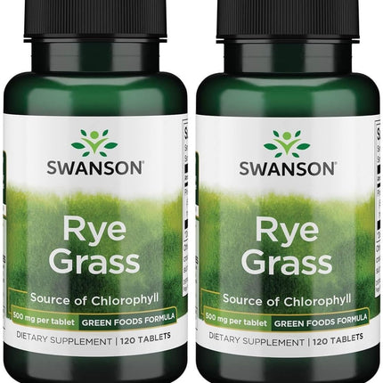 Swanson Rye Grass 500 mg 120 Tabs (2 Pack)
