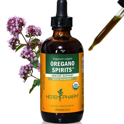 Herb Pharm Oregano Spirits Extract Drops and Essential Oil Blend for Immune Support*, 4 Oz