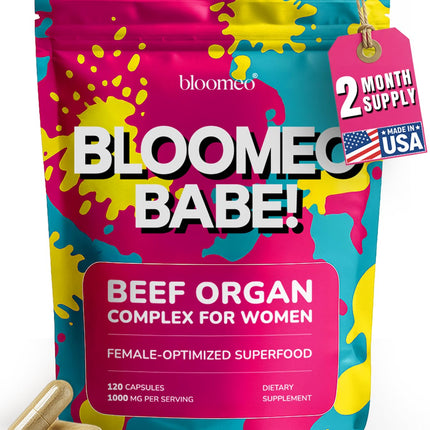 Beef Organ Supplement for Women – Grass Fed Liver, Uterus, Ovary, Heart, Kidney – 30+ Nutrients to Support Hormone Balance, Cycle Health, Energy, Immunity, Skin & Hair – USA-Made & 3rd Party Tested