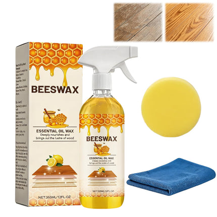 Beeswax Floor Spray,Beeswax Essential Oil Wax,2026 New Beeswaxs Wood Polish Spray,Upgrade Natural Furniture Waterproof Polish and Cleaner for Wood Multipurpose Wood Wax Restorer for Floors(335ml)