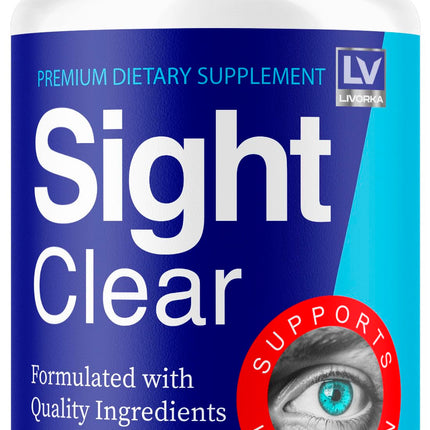 LIVORKA Sight Clear Pills, Sight Clear Support Eye Supplement, SightClear 20/20 Vision Vitamins Reviews Advanced Formula, 60 Capsules for 1 Month
