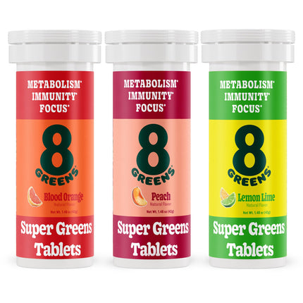 8Greens Supergreens Tablets | Super Greens Powder Superfood Tablet, Metabolism Immunity & Focus, Daily Greens Effervescent Tablets, Organic: Aloe Vera, Spirulina, Chlorella, Variety, 30 Servings