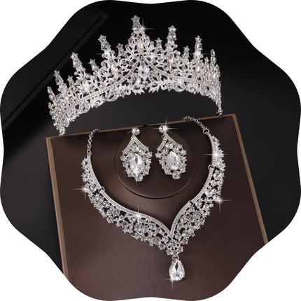 Kamirola Metal Tiaras and Crowns for Women,Tiaras Earrings Necklace sets