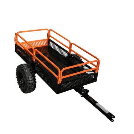 Impact IMPLEMENTS® 1500lb ATV/UTV/Tractor Trailer with Solid Steel Floor, Aggressive Tires, & Pivoting Tongue. Great for Agricultural Use & Land Management. Designed in Trademarked in The USA!