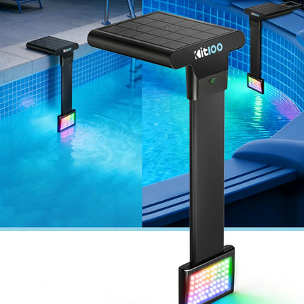 2026 Upgrade Solar Pool Lights Only for Inground Pool & Steel Wall Above Ground Pool, IP68 Waterproof, 17 Lighting, 6800mAh, Underwater Submersible Pool Lights with Remote, for Pool Party(1 Pack)