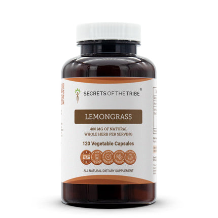 Secrets of the Tribe Lemongrass 120 Capsules, 400 mg, Lemongrass (Cymbopogon Citratus) Dried Stalk (120 Capsules)