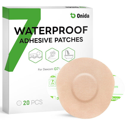 Onida Dexcom G7 Adhesive Patches 20PCS,Waterproof Over Patches for G7 & Stelo Flexible CGM Tape,Pre-Cut Adhesive Medical Tape, Continuous Glucose Monitor Sensor Cover