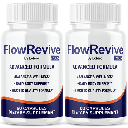 (2 Pack) Flow Revive Capsules, FlowRevive Pills Advanced Premium Prostate Supplement Health Support Formula Vitamins for Men Urinary Function, Comfort, Flow & Balance All Natural Ingredients (120 ct)