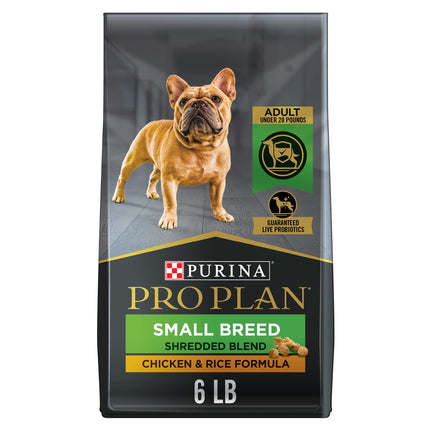 Purina Pro Plan Small Breed Dry Dog Food, Shredded Blend, 6 lb Bag