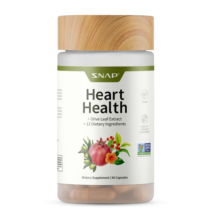 Snap Supplements Heart Health Support Supplement - Botanical Support for Heart Health, Healthy Circulation, and Nitric Oxide Levels, 30-Day Supply, 90 Capsules (Packaging May Vary)