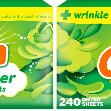 Gain Dryer Sheets Fabric Softener, Original Scent | 240 Count | Pack of 2