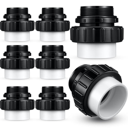 Briwooody 8 Pcs MIP x 2" Hi Temp Unions Compatible with Pentair Whisperflo Pool Pump Compatible with Intelliflo Pump 2" PVC Pool Pump High Temp Unions for Pool Pump