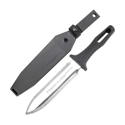 Nisaku NJP800 Yamagatana Hori Weeding & Digging Knife, Japanese Stainless Steel 7.25-Inch Blade, 5.5-Inch Ergonomic Black Plastic Handle