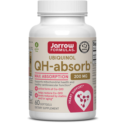 Jarrow Formulas QH-absorb 200 mg - High Absorption Co-Q10 - Active Antioxidant Form of Co-Q10 - Supports Mitochondrial Energy Production &Cardiovascular Health - Up to 60 Servings