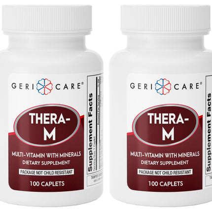 GeriCare Thera M Multivitamin Caplets, Blend of Vitamins and Minerals to Ensure Maximum Nutritional Support Antioxidant Protection Supplement, 100 Count (Pack of 2)