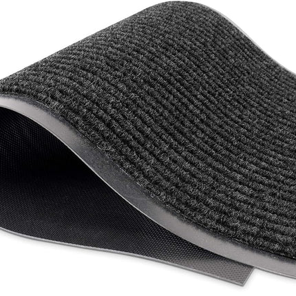 MaxMat Durable Rubber Door Mat - Heavy Duty, Indoor/Outdoor, Easy Clean, Waterproof, Low-Profile Mat for Entry, Patio, Garage - Stylish (Charcoal, 5' x 3' (Mud Trapper))