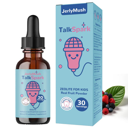 JerlyMush Zeolite Detox for Kids - 3-in-1 Formula Zeolite Drops, Vitamin D & B12, Gentle Daily Support, Natural Mixed Berry Flavor 30mL/1 Fl Oz, Sugar-Free, Gluten-Free