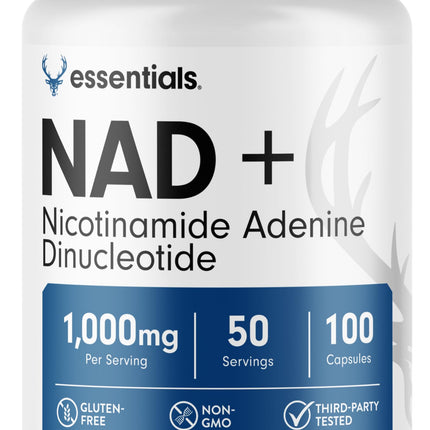 Bucked Up NAD+ 1000mg | Nicotinamide Adenine Dinucleotide | Non-GMO, Gluten-Free, Third-Party Lab Tested | Cellular Coenzyme Supplement (100 Capsules, 50 Servings)