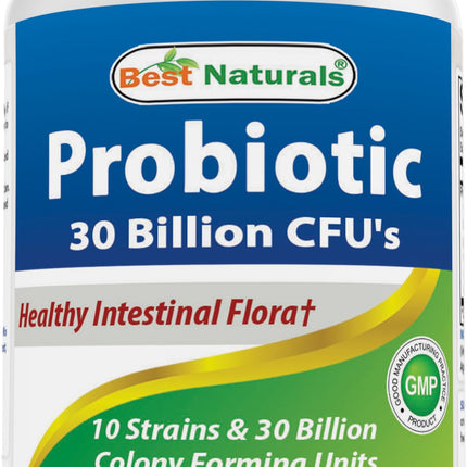 Best Naturals Probiotic 10 Strains & 30 Billion CFU Intestinal Flora, 120 Veggie Capsules - Shelf Stable probiotic (4146365)