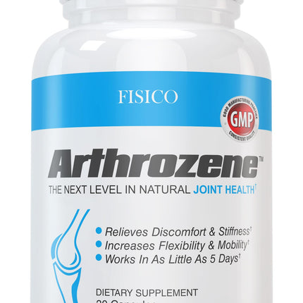 Arthrozene Joint Support Supplement - Promotes Mobility, Flexibility, and Comfort with Hyaluronic Acid, Collagen Type II, and Boswellia - 30 Capsules - Official Fisico Product