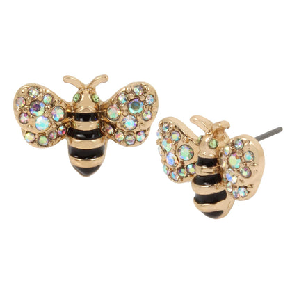 Betsey Johnson Bee Stud Earrings Yellow One Size