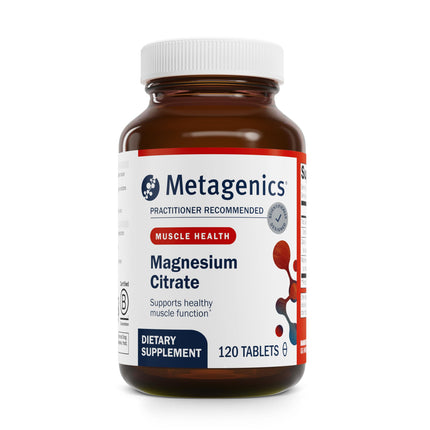 Metagenics Magnesium Citrate - 300 mg Magnesium & 60 mg Calcium Supplement - with Chelated Minerals - Supports Muscle & Bone Health* - Gluten-Free & Vegetarian - 120 Count