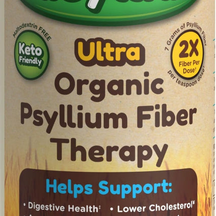 NuSyllium Ultra Psyllium Husk Powder, USDA Organic, Sugar Free Keto-Friendly Fiber Supplement, Promotes Digestive Health* Orange, 72 Servings