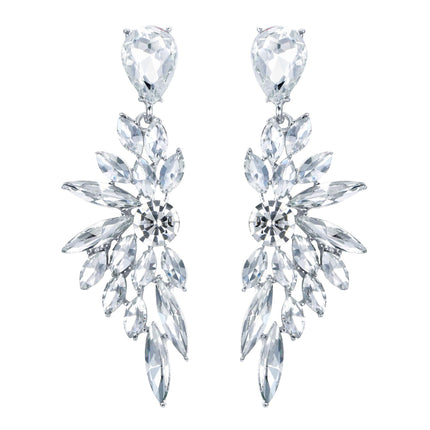 BriLove Women's Wedding Bridal Earrings Prom Dangle Earring Clear