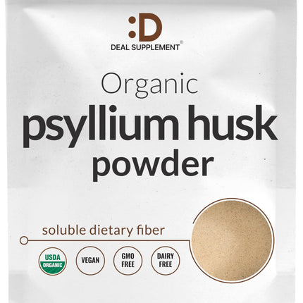 DEAL SUPPLEMENT Organic Psyllium Husk Powder, 3lbs (48oz) – Unflavored Plant Based Soluble Dietary Fiber – Gut & Digestion Health – Great for Baking & Cooking – Keto Friendly, Gluten Free, Non-GMO