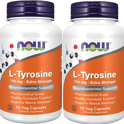 Now Foods: L-Tyrosine Neurotransmitter Support 750 mg, 90 Caps (2 pack)