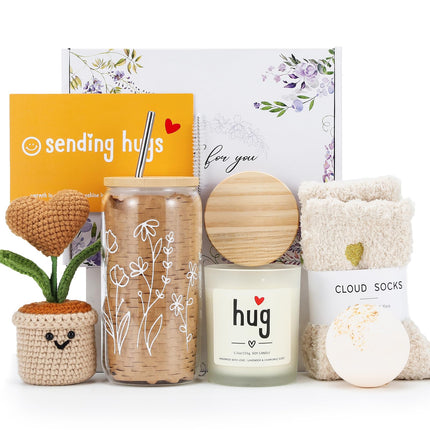 isolune Get Well Gifts Basket for Women - Hugs & Healing Luxury Birthday&Care Package for Her, Feel Better Soon Gift Baskets - Sympathy and After Surgery Recovery Gifts - Thinking of You