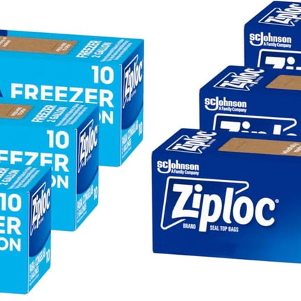 Ziploc Two Gallon Food Storage Freezer Bags, Easy Open and Close, 30 Count (Packaging May Vary) (Pack of 2)