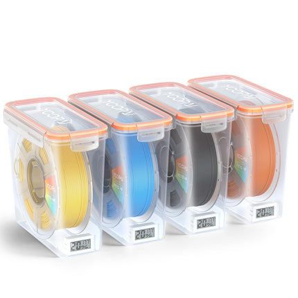 YOOPAI Pro Filament Storage Box with Temperature & Humidity Monitor – Single Spool Airtight Filament Container, Visible Temperature & Humidity Display, Moisture & Dust Proof for 3D Printing(3 Pack)
