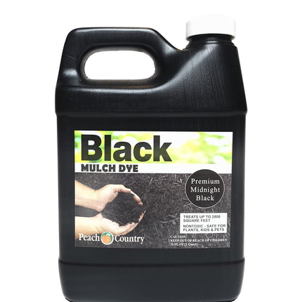 Peach Country Mulch Dye Midnight Black Quart, Mulch Paint Concentrate for Pump Sprayer Coverage Up to 2,800 Sq Ft, Water Based Landscape Color Restorer