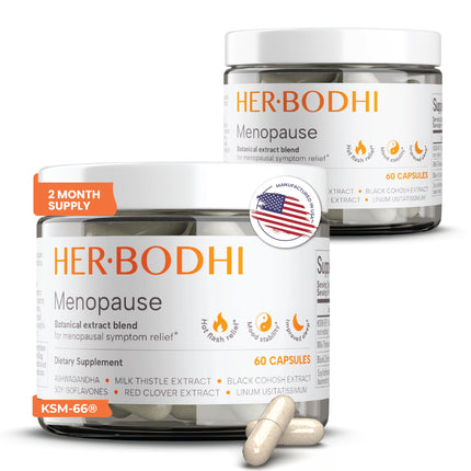 Her Bodhi Meno- Menopause Hormonal Balance for Women, Estrogen Soy Isoflavones Menopause Supplement for Women, Ashwagandha, Black Cohosh Hot Flashes Menopause Relief, Night Sweats Relief 120Caps