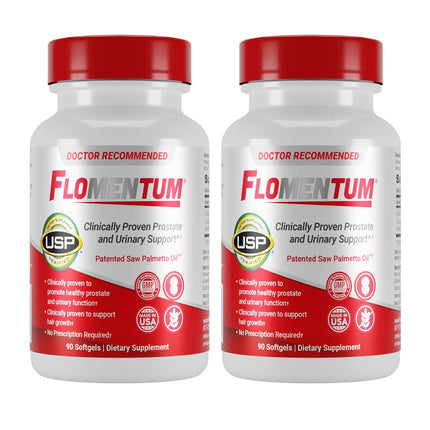 Flomentum® Saw Palmetto for Men Prostate Supplement | Prostate Support Supplement for Men's Health | USP Verified - Healthy Urinary Flow & Urinary Function - 2 Bottles (180 Count)