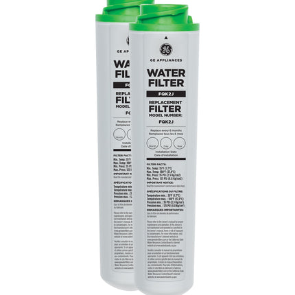 GE Under Sink Water Filter Replacement, Dual Flow, Reduces Sediment, Rust & Other Impurities from Water, Fits GXK255TBN Under Sink Filtration System, Replace Every 6 Months, FQK2J, 2 Filters